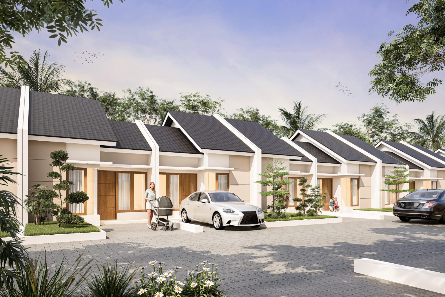 Jejeran rumah type 30 perspektif samping